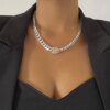 Collier femme ras du cou avec pendentif pour homme, chaîne de Tennis en strass glacés, style Hip Hop