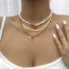 Collier femme de perles baroques Vintage, pendentif en forme de cœur ou de boucle, pour femmes