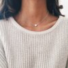 Collier femme 2 Collier avec pendentif en alliage pour femme, bijou en forme de cœur