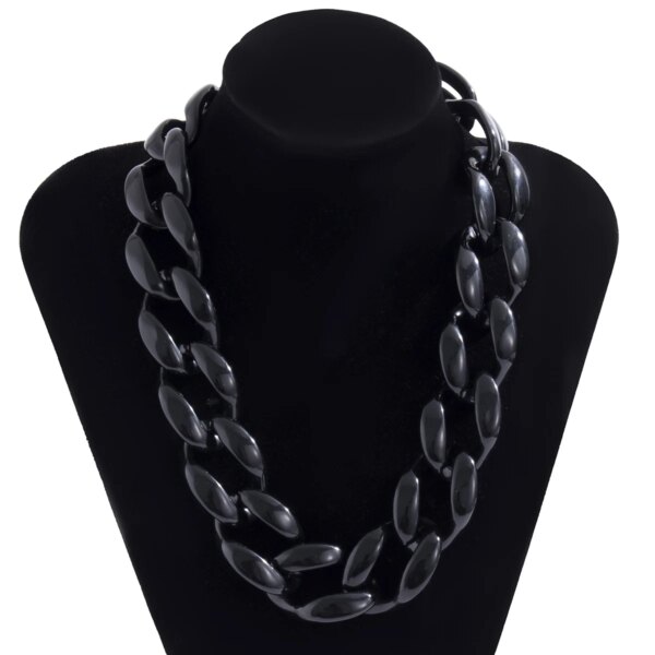 Collier femme ras du cou épais en matériau CCB pour femmes, chaîne épaisse Hiphop sur le cou