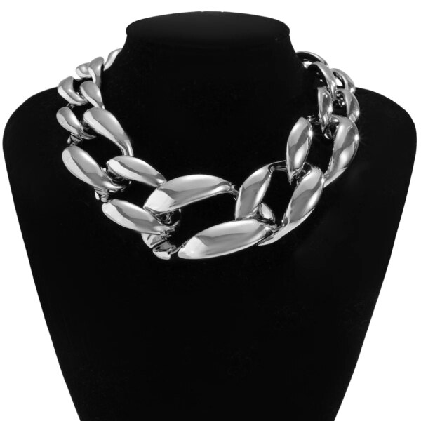 Collier femme ras du cou épais en matériau CCB pour femmes, chaîne épaisse Hiphop sur le cou