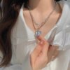 Collier femme en forme de coeur gothique pour femmes, Vintage, ras du cou, clavicule, chaîne
