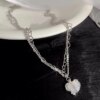 Collier femme en forme de coeur gothique pour femmes, Vintage, ras du cou, clavicule, chaîne