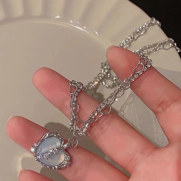 Collier femme en forme de coeur gothique pour femmes, Vintage, ras du cou, clavicule, chaîne