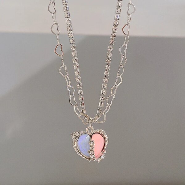 Collier femme en forme de coeur gothique pour femmes, Vintage, ras du cou, clavicule, chaîne