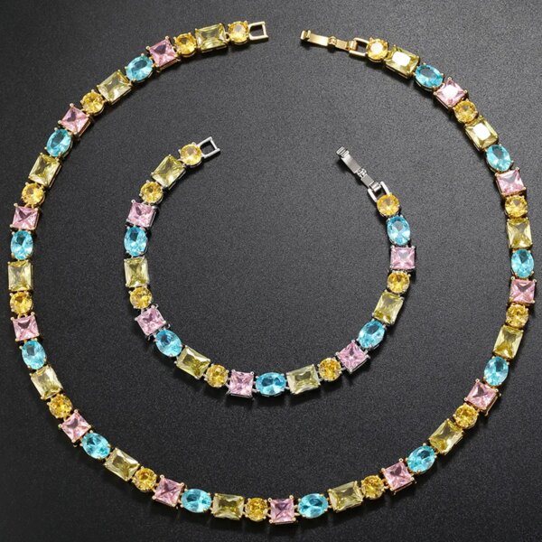 Collier femme de luxe pour femmes, ras du cou en cristal, vintage, 425mm, bijoux pour hommes