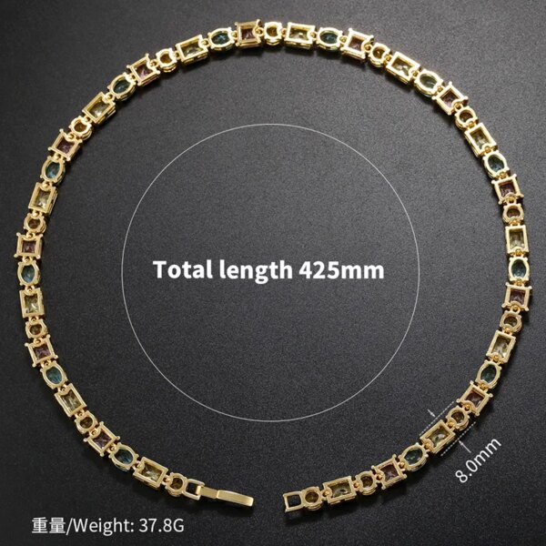 Collier femme de luxe pour femmes, ras du cou en cristal, vintage, 425mm, bijoux pour hommes