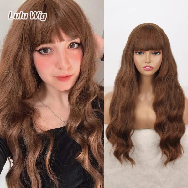 3181-bc8440.jpg Perruque synthétique longue lisse rouge vin avec frange