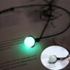 Collier femme de perles lumineuses pour hommes et femmes, pendentif rond en forme d'étoile ou de cœur