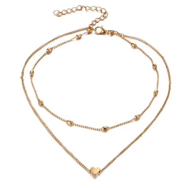 Collier femme multicouches pour femmes, créatif, Simple, à la mode, perles rondes mignonnes