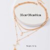 Collier femme bohèmes multicouches de couleur or et lune pour femmes, collier ras du cou avec fleur de Rose