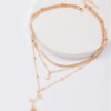 Collier femme bohèmes multicouches de couleur or et lune pour femmes, collier ras du cou avec fleur de Rose