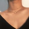 Collier femme à pendentif Vintage pour femmes, chaîne de couleur or multicouche