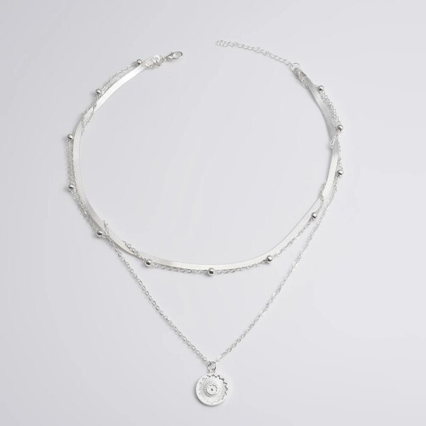 Collier femme avec pendentif Lotus en argent pour femmes, chaîne superposée, ras du cou, personnalisé