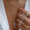 Collier femme bohèmes multicouches de couleur or et lune pour femmes, collier ras du cou avec fleur de Rose