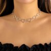 Collier femme ras du cou en forme de pétales de couleur or pour femme, bijoux, clavicule