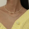 Collier femme ras du cou en forme de pétales de couleur or pour femme, bijoux, clavicule