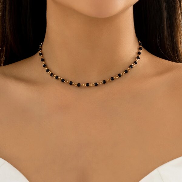 Collier femme ras du cou en forme de pétales de couleur or pour femme, bijoux, clavicule