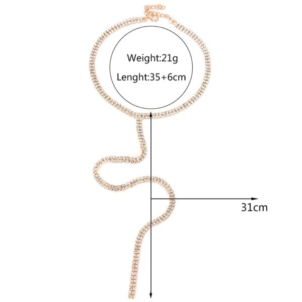 32192-559795.jpg Collier femme chaîne en strass pour femmes, Long gland ras du cou en cristal