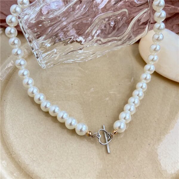 Collier femme en chaîne de perles pour femmes, nouvelle mode, Baroque, Punk, fermoir à bascule