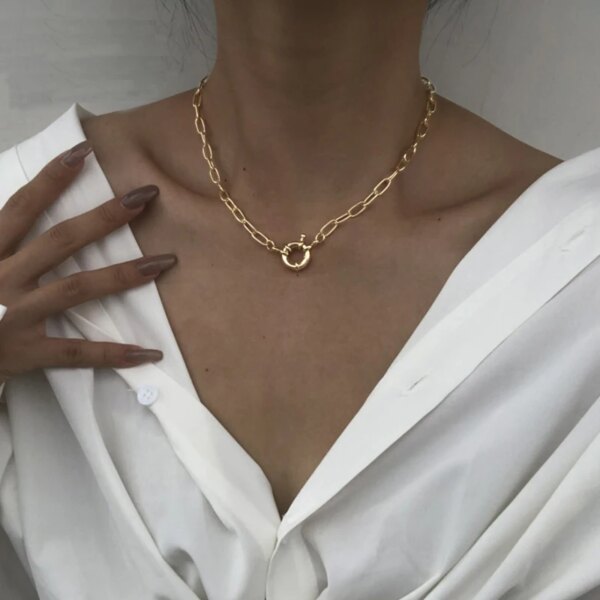 Collier femme en chaîne de perles pour femmes, nouvelle mode, Baroque, Punk, fermoir à bascule