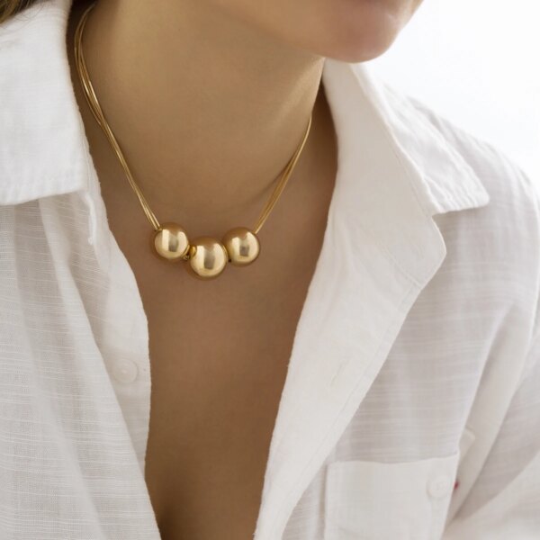 Collier femme chaîne serpent torsadé pour femmes, haute qualité, gothique, Punk, grande boule, pendentif