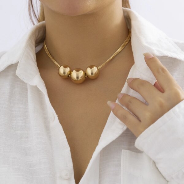 Collier femme chaîne serpent torsadé pour femmes, haute qualité, gothique, Punk, grande boule, pendentif