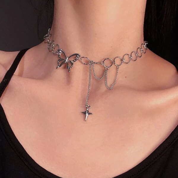 Collier femme en chaîne de perles pour femmes, nouvelle mode, Baroque, Punk, fermoir à bascule