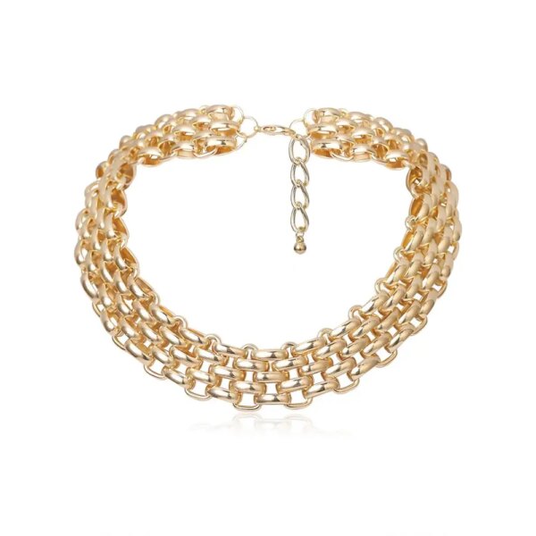 Collier femme ras du cou Punk pour femmes, Hip Hop, couleur or, collier à couches