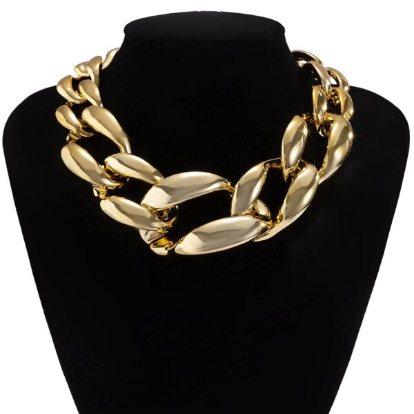 Collier femme ras du cou Punk pour femmes, Hip Hop, couleur or, collier à couches