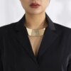 Collier femme ras du cou en métal pour femme, couleur or, Simple, large couple, bijoux, Punk