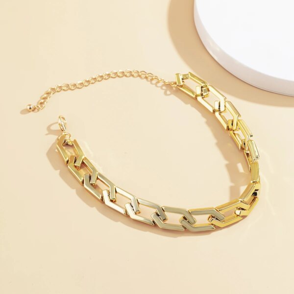 Collier femme ras du cou géométrique en losange et O pour femme, chaîne de clavicule tendance