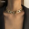 Collier femme ras du cou géométrique en losange et O pour femme, chaîne de clavicule tendance