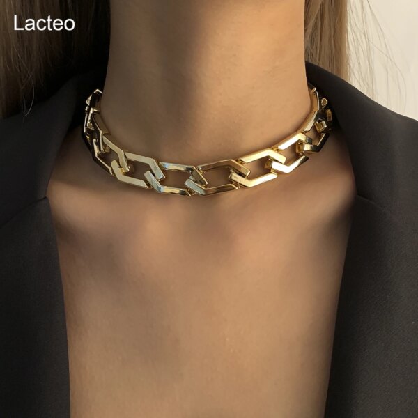 Collier femme ras du cou géométrique en losange et O pour femme, chaîne de clavicule tendance