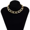 Collier femme ras du cou géométrique en losange et O pour femme, chaîne de clavicule tendance