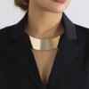 Collier femme ras du cou en métal pour femme, couleur or, Simple, large couple, bijoux, Punk
