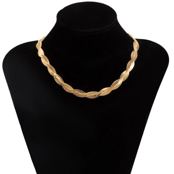 32316-8f3a8f.jpg Collier femme ras du cou en chaîne de serpent pour femmes et hommes, couleur or