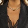 32316-a049a2.jpg Collier femme ras du cou en chaîne de serpent pour femmes et hommes, couleur or