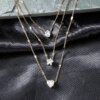Collier femme multi-rangs Simple pour femmes, pendentif en forme d'étoile à cinq branches, goutte d'eau