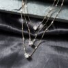 Collier femme multi-rangs Simple pour femmes, pendentif en forme d'étoile à cinq branches, goutte d'eau