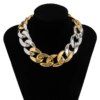 Collier femme ras du cou géométrique en losange et O pour femme, chaîne de clavicule tendance