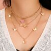 Collier femme multi-rangs Simple pour femmes, pendentif en forme d'étoile à cinq branches, goutte d'eau