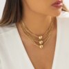 Collier femme ras du cou multi-couches pour femmes, en matériau CCB exagéré, grande boule