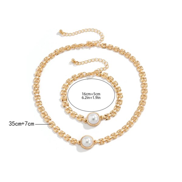 Collier femme ras du cou simples en Imitation de perle pour femmes, chaîne à maillons fins carrés géométriques