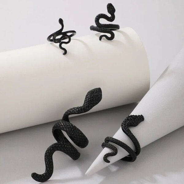 Bague fantaisie femme serpent Vintage pour femmes, ensemble de bagues gothiques