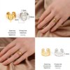 Bague fantaisie femme en Acier Inoxydable, Anneau Large de Punk Géométrique Rond Ouvert