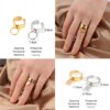 Bague fantaisie femme en Acier Inoxydable, Anneau Large de Punk Géométrique Rond Ouvert