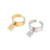 Bague fantaisie femme en Acier Inoxydable, Anneau Large de Punk Géométrique Rond Ouvert