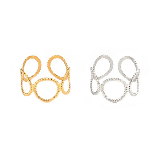 32792-bd567d.jpg Bague fantaisie femme en Acier Inoxydable, Anneau Large de Punk Géométrique Rond Ouvert