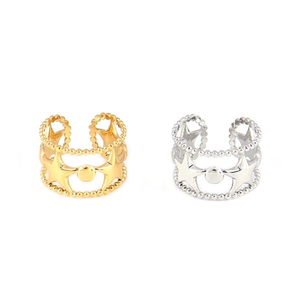 32794-19a487.jpg Bague fantaisie femme en Acier Inoxydable, Anneau Large de Punk Géométrique Rond Ouvert